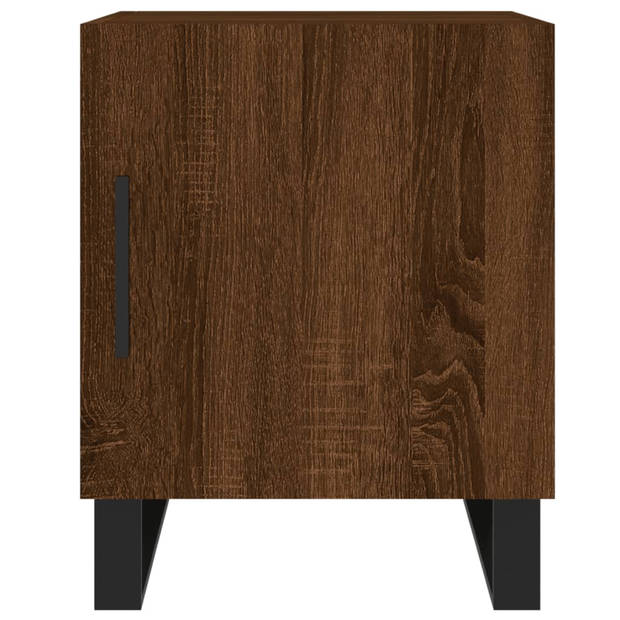 vidaXL Nachtkastjes 2 st 40x40x50 cm bewerkt hout bruin eikenkleur