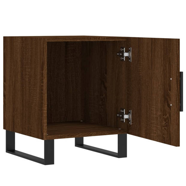 vidaXL Nachtkastjes 2 st 40x40x50 cm bewerkt hout bruin eikenkleur