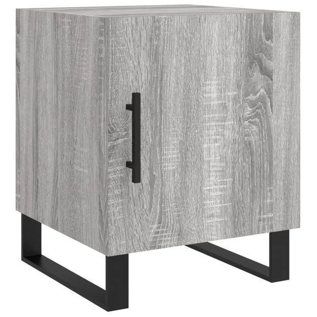 vidaXL Nachtkastjes 2 st 40x40x50 cm bewerkt hout grijs sonoma eiken