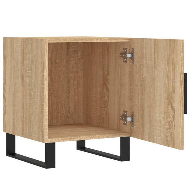 vidaXL Nachtkastjes 2 st 40x40x50 cm bewerkt hout sonoma eikenkleurig