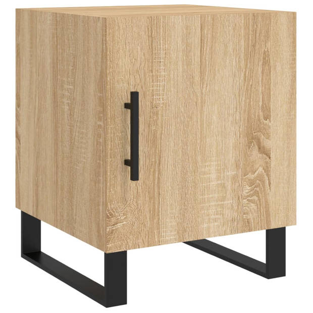 vidaXL Nachtkastjes 2 st 40x40x50 cm bewerkt hout sonoma eikenkleurig