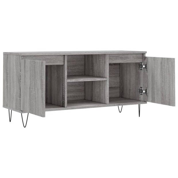 vidaXL Tv-meubel 104x35x50 cm bewerkt hout grijs sonoma eikenkleurig