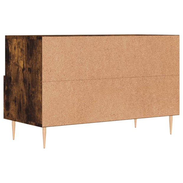 The Living Store TV-meubel Trendy Gerookt Eiken - 80 x 36 x 50 cm - Opbergruimte - Presenteerfunctie