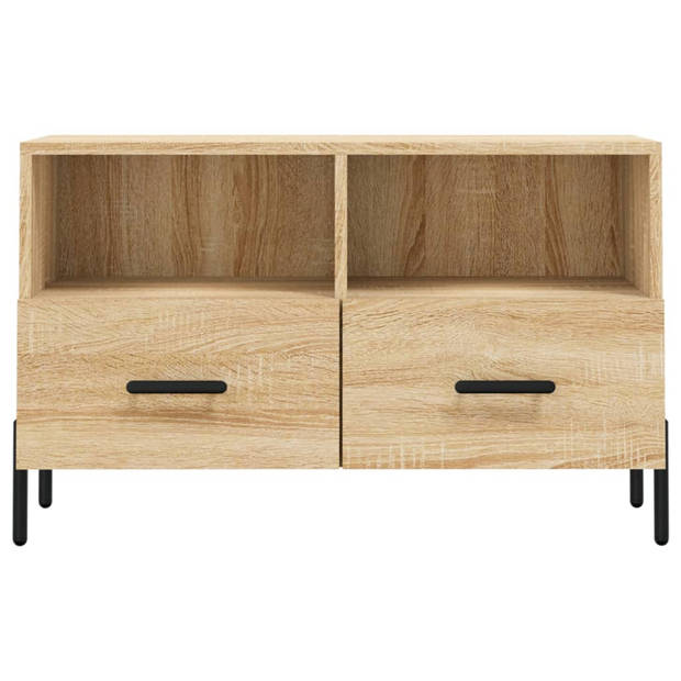 The Living Store Televisiekast Sonoma Eiken - Tv-meubel 80x36x50cm - Stevig en praktisch