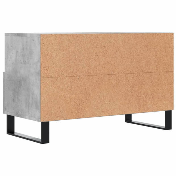 The Living Store TV-meubel Betongrijs - 80x36x50 cm - Bewerkt hout en ijzer