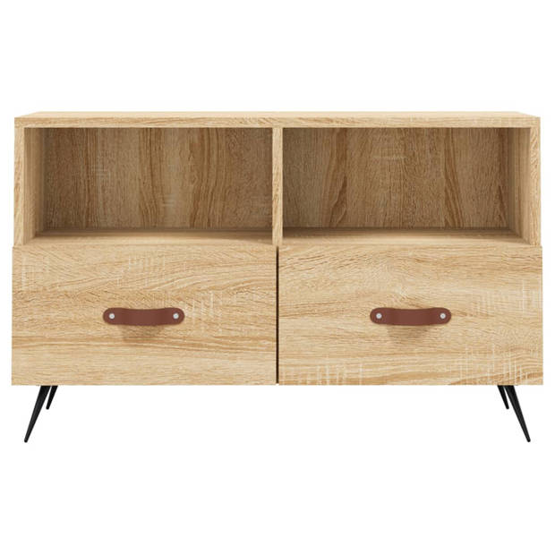 The Living Store Tv-meubel - Sonoma eiken - 80 x 36 x 50 cm - opbergruimte en presenteerfunctie