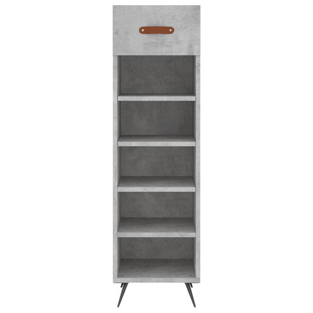 The Living Store Schoenenkast - Elegant - Opbergsysteem - Afmetingen- 30 x 35 x 105 cm - Betongrijs