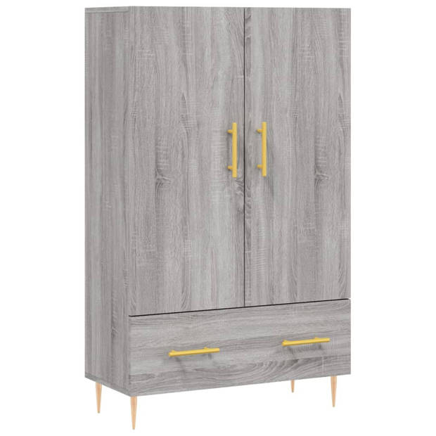 vidaXL Hoge kast 69,5x31x115 cm bewerkt hout grijs sonoma eikenkleurig