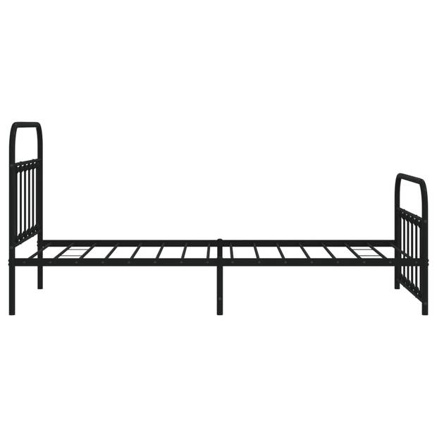 vidaXL Bedframe met hoofd- en voeteneinde metaal zwart 107x203 cm