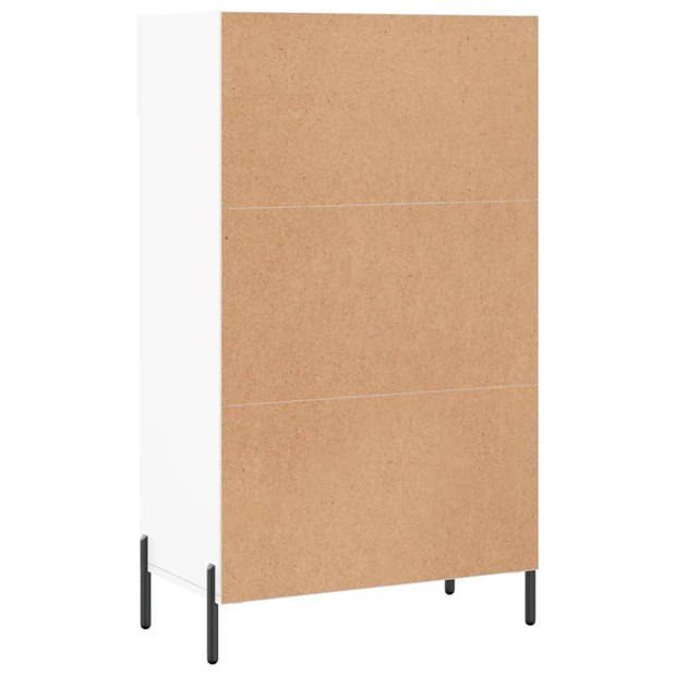 The Living Store Schoenenkast Urban - 60 x 35 x 105 cm - Wit - Bewerkt hout