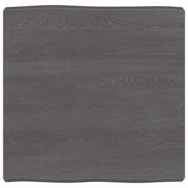 vidaXL Tafelblad natuurlijke rand 60x60x(2-6) cm eikenhout donkerbruin