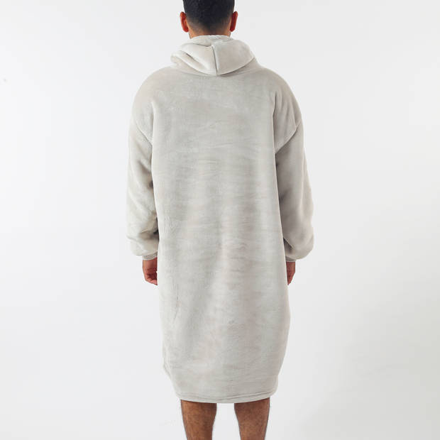 SHERRY Oversized Hoodie - 70x110 cm - Hoodie & deken in één - heerlijke, grote fleece hoodie deken - Pumice Stone - beig