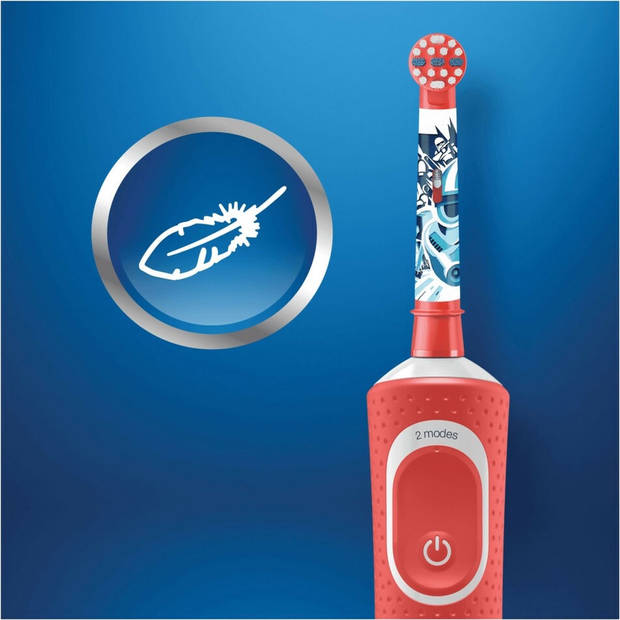 Oral-B Oplaadbare elektrische tandenborstel voor kinderen met 1 handvat en 1 opzetborstel, vanaf 3 jaar, zacht poetsen