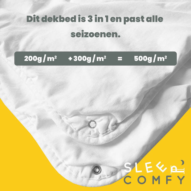 Sleep Comfy - Hotel Kwaliteit 4 Seizoenen Dekbed 240x220 cm - Anti Allergie Dekbed Met Twee Delen -Tweepersoons Dekbed