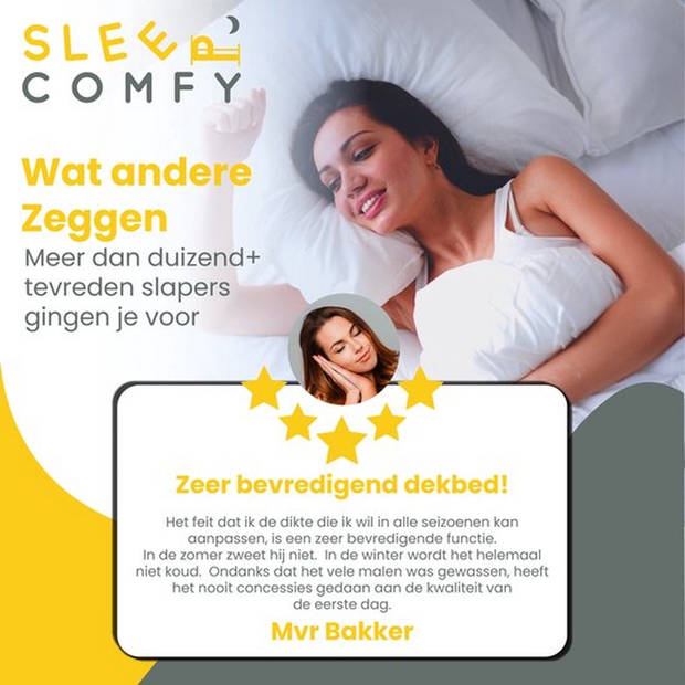 Sleep Comfy - Hotel Kwaliteit 4 Seizoenen Dekbed 240x200 cm - Anti Allergie Dekbed Met Twee Delen -Tweepersoons Dekbed