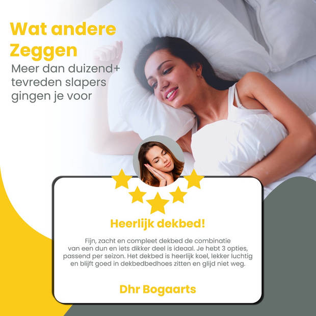 Sleep Comfy - Hotel Kwaliteit 4 Seizoenen Dekbed 260x220 cm - Anti Allergie Dekbed Met Twee Delen -Tweepersoons Dekbed