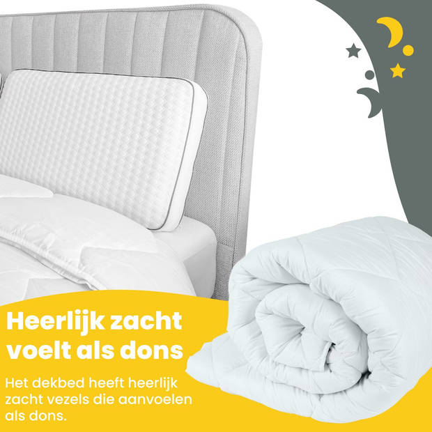 Sleep Comfy - White Soft Series - All Year Dekbed Enkel 140x200 cm - Anti Allergie Dekbed - Eenpersoons Dekbed