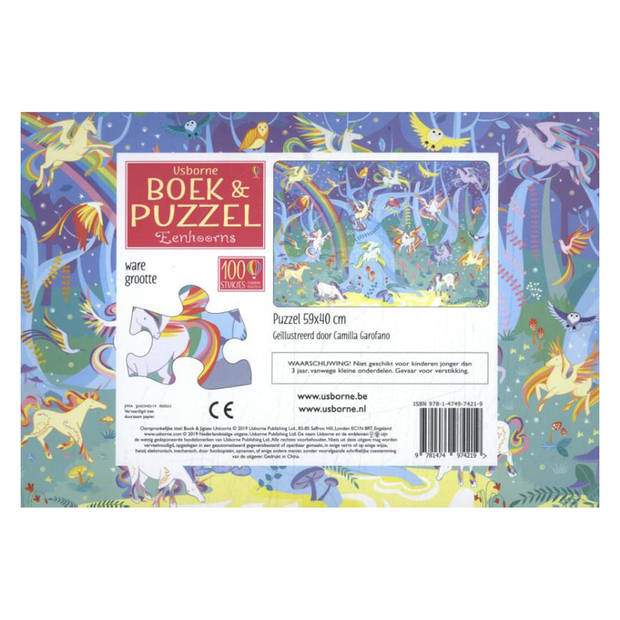 Usborne Boek met puzzel, eenhoorns. 5+