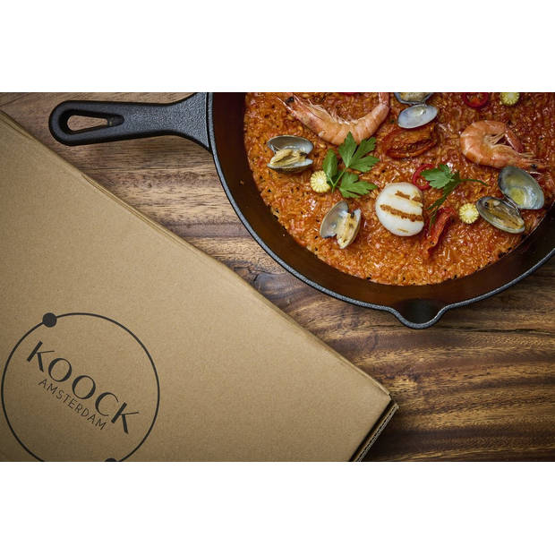 Koock Amsterdam® Skillet - gietijzer - 25cm - koekenpan - PFAS vrij - geschikt voor alle warmtebronnen