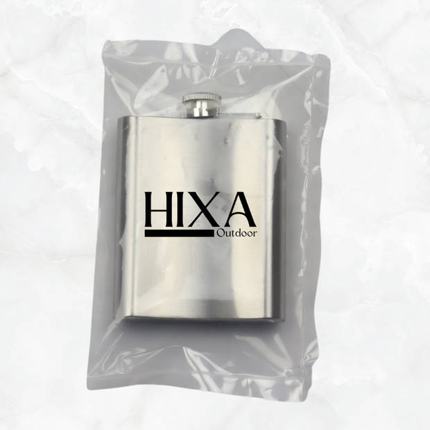 HIXA Heupfles - RVS drinkvles - 200 ml - 2 Stuks - Veldfles - Platvink - Zakflacon - Drankflacon - Zilver