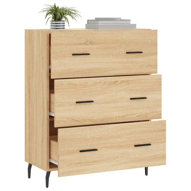 vidaXL Dressoir 69,5x34x90 cm bewerkt hout sonoma eikenkleurig