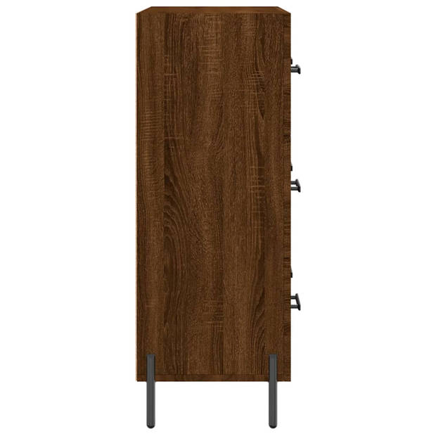 The Living Store Dressoir Classic Bruineiken - 69.5 x 34 x 90 cm - Stevig hout en metaal