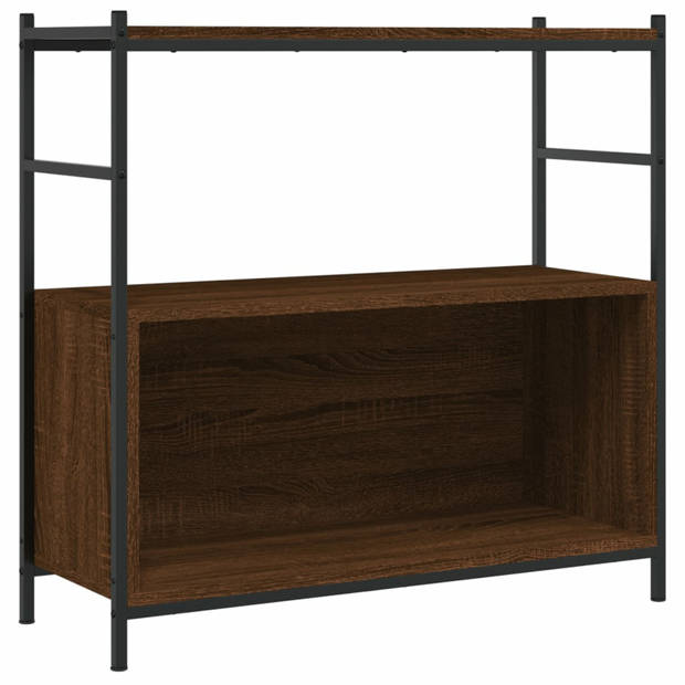 vidaXL Boekenrek 80x30x78,5 cm bewerkt hout en ijzer bruin eikenkleur