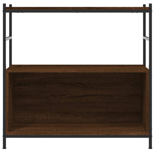 vidaXL Boekenrek 80x30x78,5 cm bewerkt hout en ijzer bruin eikenkleur