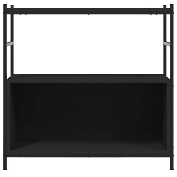 The Living Store Boekenrek Industrieel - 80 x 30 x 78.5 cm - Zwart