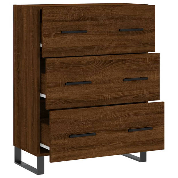 vidaXL Dressoir 69,5x34x90 cm bewerkt hout bruin eikenkleur