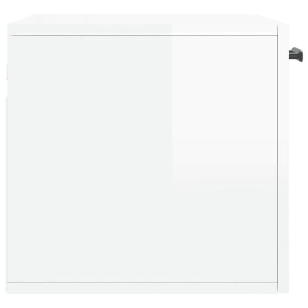 The Living Store Zwevende Wandkast - Hoogglans Wit - 60 x 36.5 x 35 cm - Duurzaam Hout