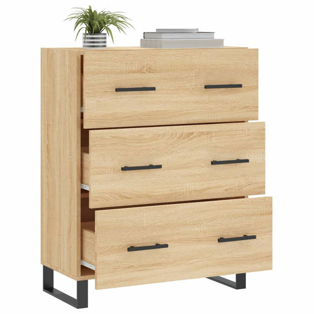 vidaXL Dressoir 69,5x34x90 cm bewerkt hout sonoma eikenkleurig