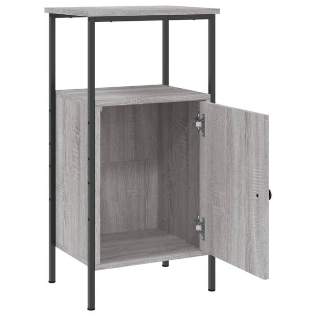 vidaXL Nachtkastjes 2 st 41x31x80 cm bewerkt hout grijs sonoma eiken