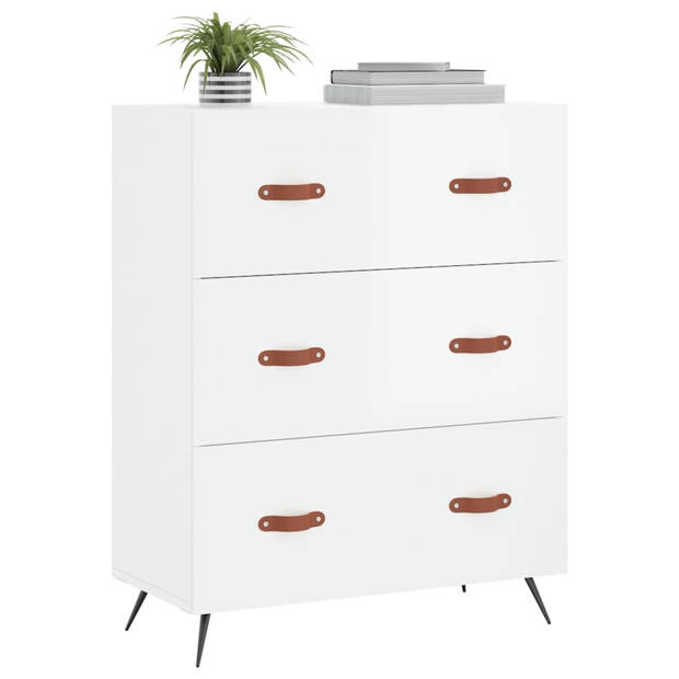 The Living Store Ladekast Klassiek - Bewerkt Hout - 69.5 x 34 x 90 cm