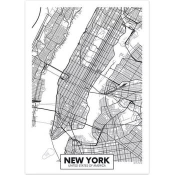 Canvas city map New York 30X40cm