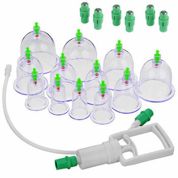 Vacuum Cupping Massage Therapy Set - Chinese Massage Anti Cellulitis Therapie - Cellulite Cuppingset - 12-Delig