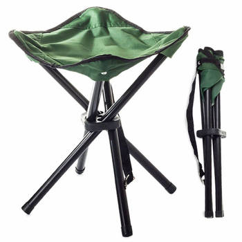 Opvouwbare camping kruk / vissersstoel zithoogte 35 cm gemakkelijke mee te nemen groen