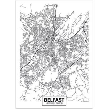 Canvas city map Belfast 30X40 cm