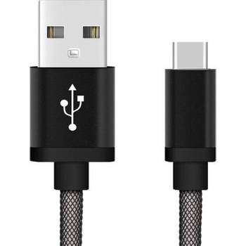 Reekin Charging Cable USB Type-C - 1,0 Meter (Black-Fishing Net)