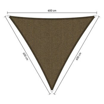 Shadow Comfort driehoek 6x6x6m Japanese Brown met bevestigingsset