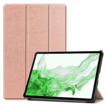 Basey Samsung Galaxy Tab S9 Plus Hoes Case Met S Pen Uitsparing - Samsung Tab S9 Plus Hoesje Book Cover - Rosé Goud
