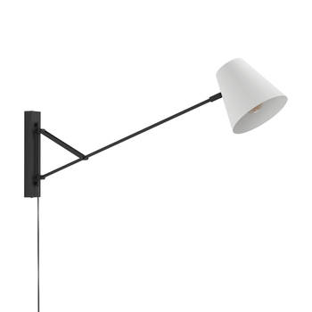 EGLO Forcadet Wandlamp - E27 - 40,5 cm - Zwart/Grijs - Staal