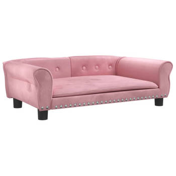 vidaXL Hondenmand 95x55x30 cm fluweel roze