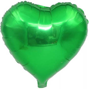 Folieballon hart groen 18 inch 45 cm