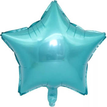 Folieballon ster licht blauw 18 inch 45 cm