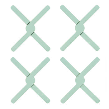 Krumble Opvouwbare siliconen pannenonderzetter - Groen - Set van 4