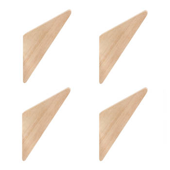 QUVIO Wandhaakje driehoek - Hout - Set van 4