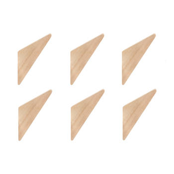 QUVIO Wandhaakje driehoek - Hout - Set van 6