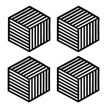 Krumble Siliconen pannenonderzetter Hexagon lang - Zwart - Set van 4