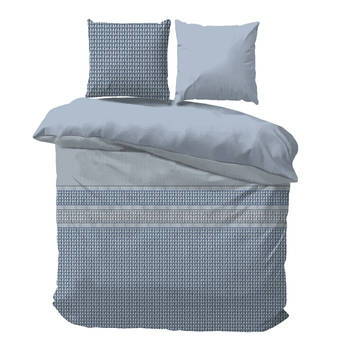 iSleep Dekbedovertrek Martijn - Blauw - Lits-jumeaux XL 260x200/220 cm